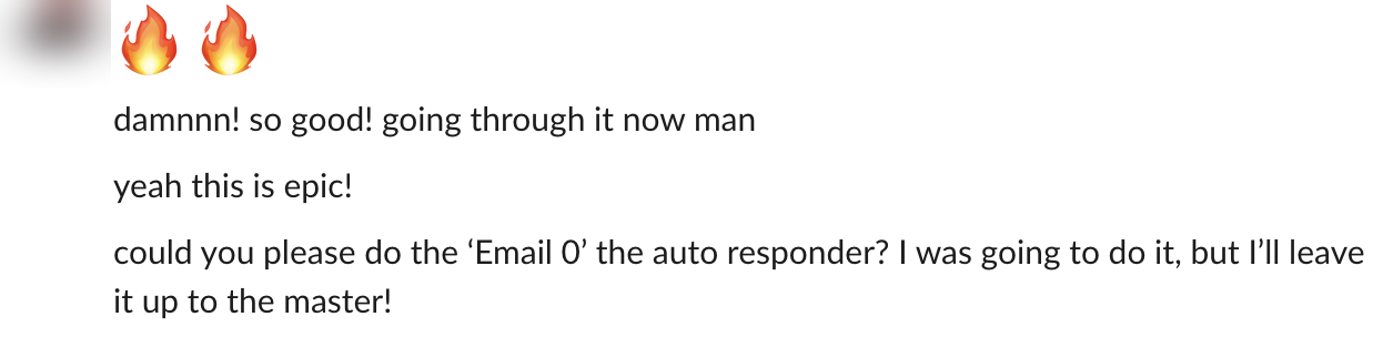 Client message: so good, leave it up to the master